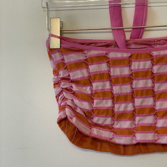 Urban Outfitters XL crop top tube top 90s vibes Barbie pink orange summer beach - Picture 8 of 9